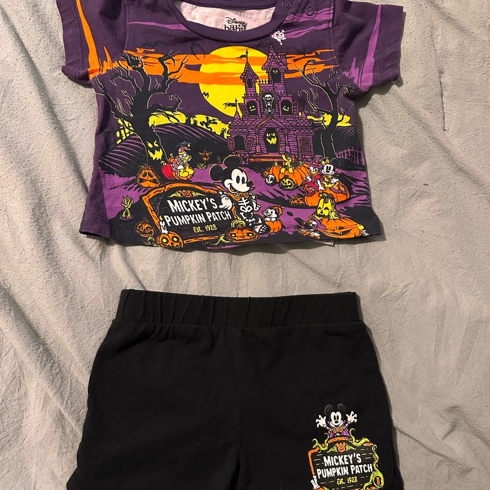 Disney Baby 9-12 months  - Purple and Black Halloween baby boy outfit